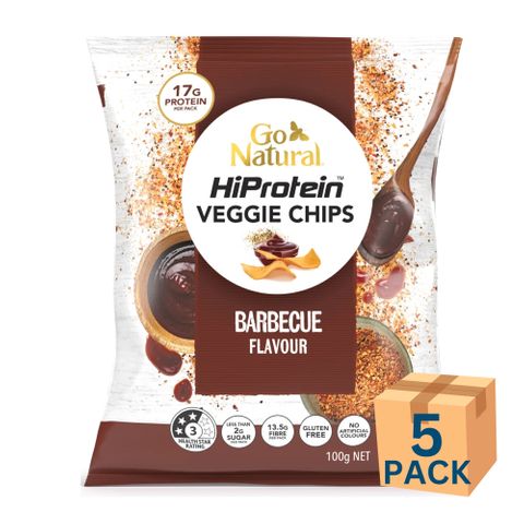 Go Natural HiProtein Veggie Chips Barbecue 100g 5 Pack