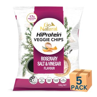 Go Natural HiProtein Veggie Chips Rosemary Salt & Vinegar 100g 5 Pack