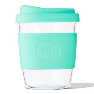 SoL Reusable Glass Coffee Cup (Mighty Mint) - 235ml (8oz)