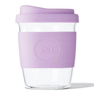 SoL Reusable Glass Coffee Cup (Lavender) - 235ml (8oz)