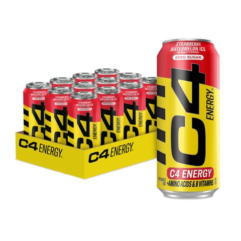 Cellucor C4 On the Go Carbonated RTD Strawberry Watermelon Ice - 12 x 473ml