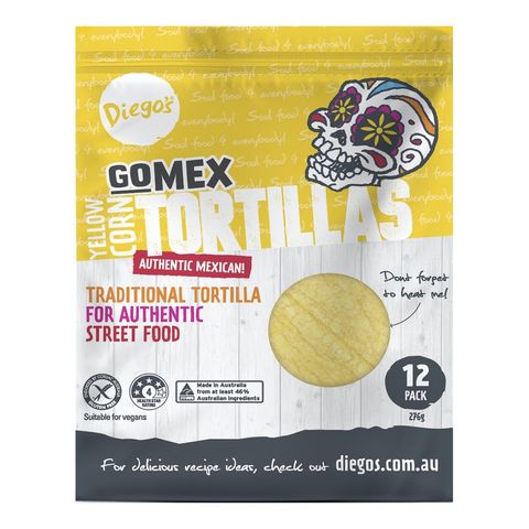 Diegos GoMex Yellow Corn Tortillas 12 Pack - 276g