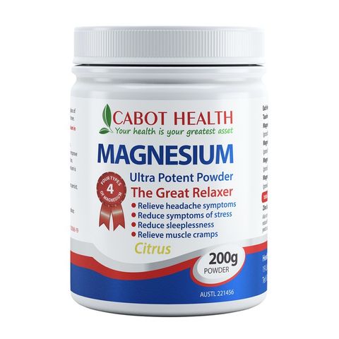 Cabot Health Magnesium Ultra Potent Powder Citrus - 200g