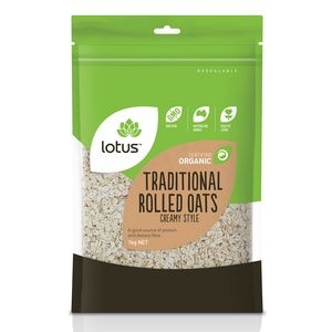 Lotus Organic Oats Rolled Creamy 1kg