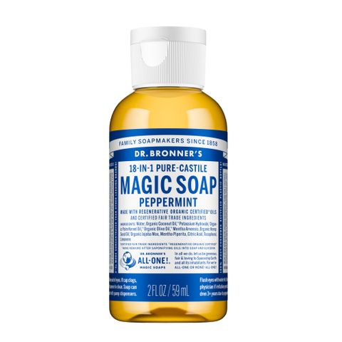 Dr Bronners Peppermint 18-in-1 Pure-Castile Magic Soap 59ml