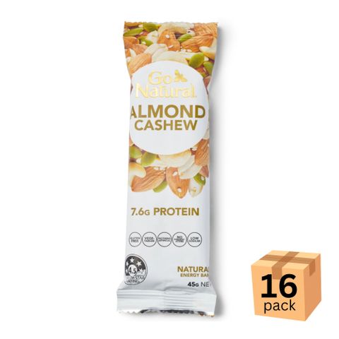 [] Go Natural Snack Bar Almond Cashew 45g 16 Pack (Refrigerated)