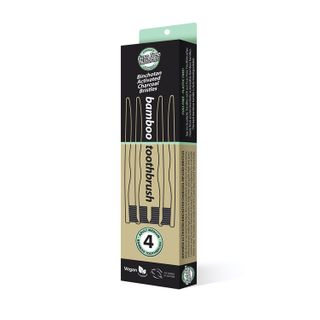 Fuss Free Activated Charcoal Toothbrush - 4 Pack Medium