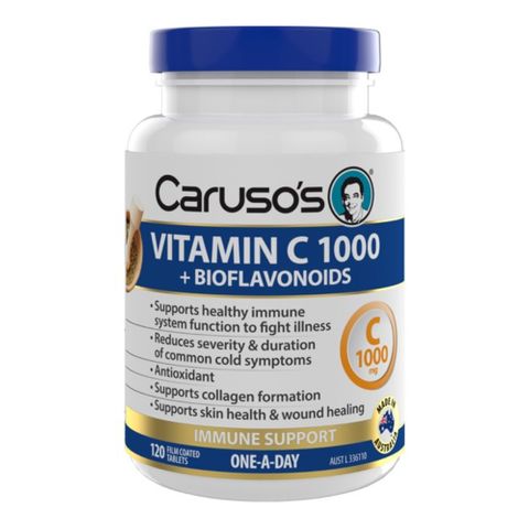 Carusos Natural Health Vitamin C 1000 + Bioflavonoids 120 Tablets