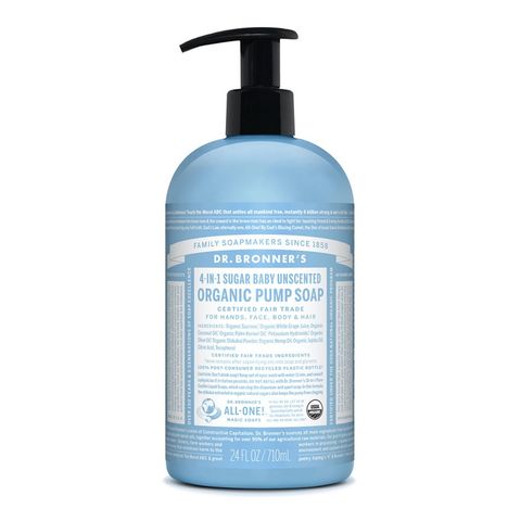 Dr Bronners 4 In 1 Sugar Baby Unscented Pump Soap - 710ml