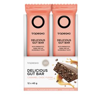 [] Tropeaka Gut Bar Caramel Choc Fudge 40g 12 Pack (Refrigerated)
