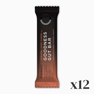 [] Tropeaka Gut Bar Caramel Choc Fudge 50g 12 Pack (Refrigerated)