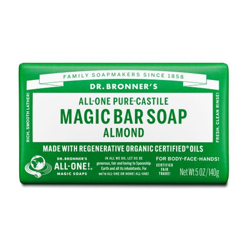 Dr Bronners Almond ALL-ONE Pure-Castile Magic Bar Soap 140g