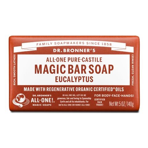 Dr Bronners Eucalyptus ALL-ONE Pure-Castile Magic Bar Soap 140g
