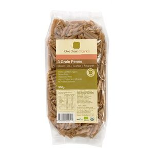 Olive Green Organics Pasta 3 Grain Penne 300g