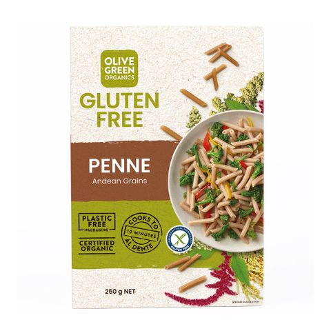 Olive Green Organics Pasta 3 Grain Penne 300g