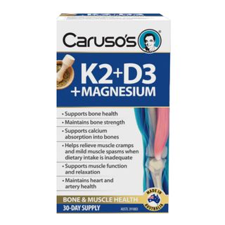 Carusos Natural Health Vitamin K2+D3 & Magnesium 30 Tablets