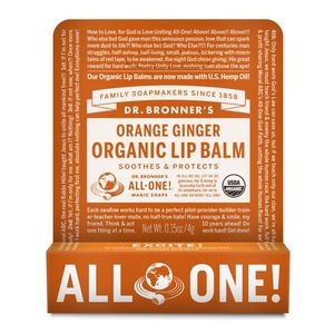 Dr Bronners Lip Balm Hang Sell Orange Ginger 12X4G