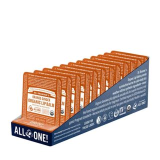 Dr Bronners Lip Balm Hang Sell Orange Ginger 12X4G