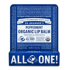 Dr Bronners Lip Balm Hang Sell Peppermint 12X4G