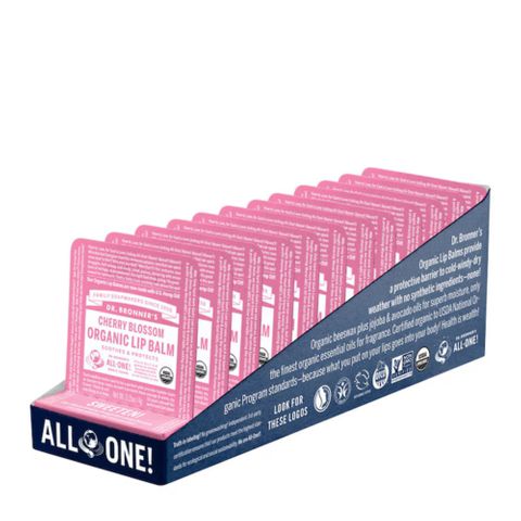 Dr Bronners Lip Balm Hang Sell Cherry Blossom 12X4G