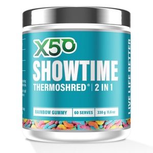 X50 Showtime Thermoshred Rainbow Gummy 60 Serves