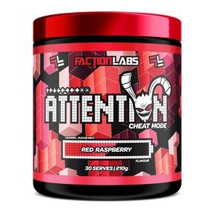 Faction Labs Attention 30 serves Red Raspberry