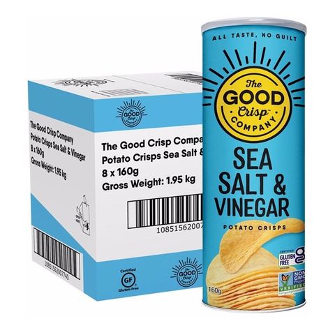 The Good Crisp Potato Crisps Salt Vinegar 8x160g