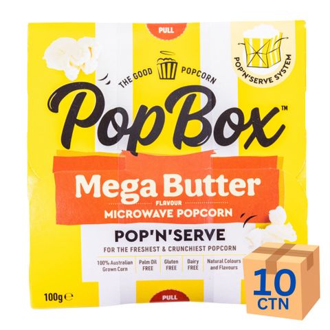 PopBox Popcorn Mega Butter 100g 10 Pack SRT