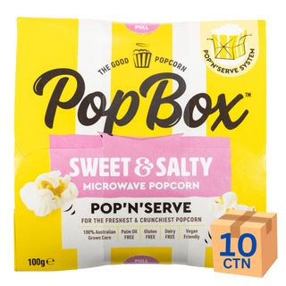 PopBox Popcorn Sweet & Salty 100g 10 Pack