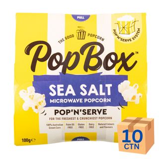 PopBox Popcorn Sea Salt 100g 10 Pack SRT