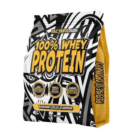 Faction Labs 100% Whey Protein 1kg Banana Lolly