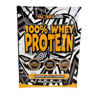 Faction Labs 100% Whey Protein Singles Banana Lolly Single Units