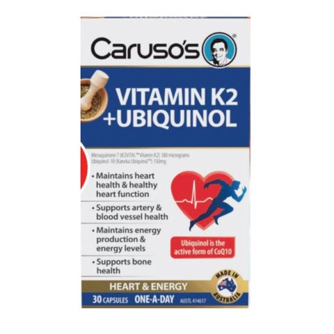 Carusos Natural Health Vit K2 Ubiquinol 30T