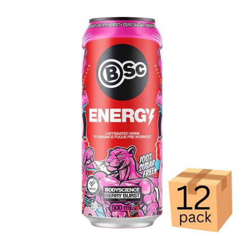 Body Science Energy Drink Berry Burst 500ml 12 Pack