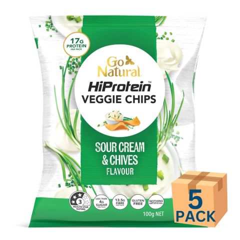 Go Natural HiProtein Chips Sour Cream 100g 5 Pack