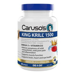 Carusos Natural Health King Krill 1500mg + Vitamin D 60 Capsules