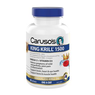 Carusos Natural Health King Krill 1500mg + Vitamin D 60 Capsules