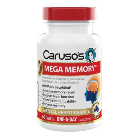 Carusos Natural Health Mega Memory 60 Tablets