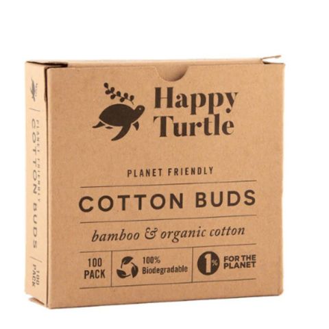 Happy Turtle Cotton Bamboo Buds 100 Pack