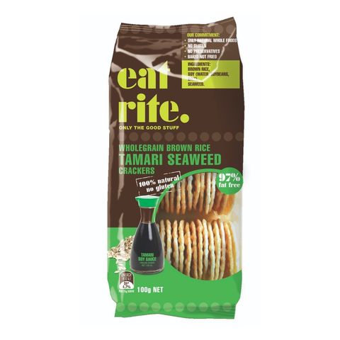 Eatrite Brown Rice Crackers with Tamari Seaweed - 100g