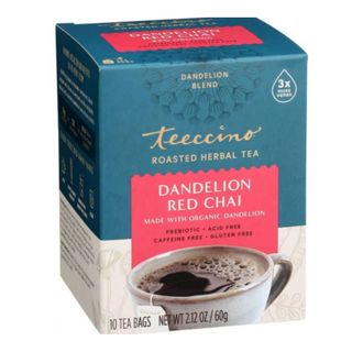 Teeccino Roasted Herbal Tea Dandelion Red Chai 10 Teabags 60g