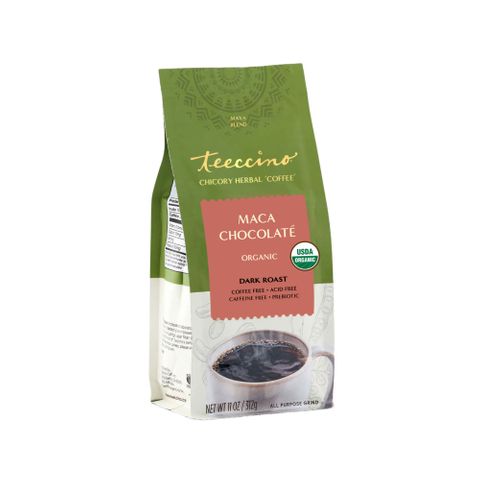 Teeccino Chicory Herbal Coffee Organic All Purpose Grind Maca Chocolate Dark Roast 312g