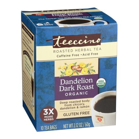 Teeccino Roasted Herbal Tea Organic Dandelion Dark Roast 10 Teabags 60g