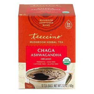 Teeccino Tea Chaga Ashwagandha 10 Teabags