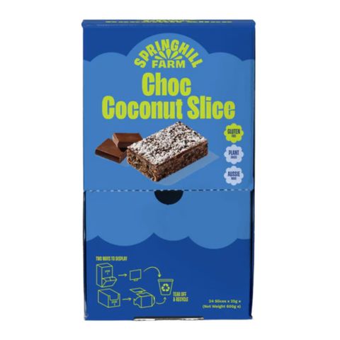 [] Springhill Farm Slice Choc Coco 24 x 25g (Refrigerated)