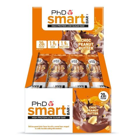 PhD Nutrition Smart Bar High Protein Choc Peanut Butter 64g 12 Pack