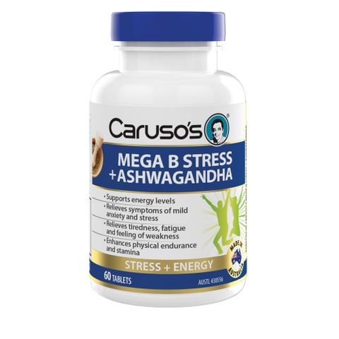 Carusos Natural Health Mega B Stress Ashwagandha 60T