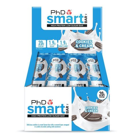 PhD Nutrition Smart Bar High Protein Cookies & Cream 64g 12 Pack