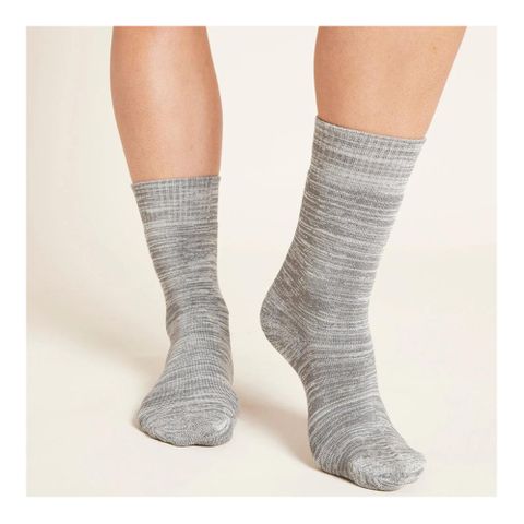 Boody Wom Crew Boot Sock   Grey / 3 9 - Grey Space Dye   3 9