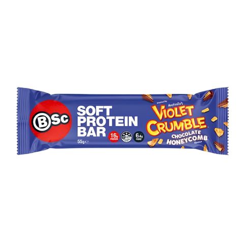 Body Science Protein Bar Violet Crumble Chocolate Honeycomb 55g 12 Pack
